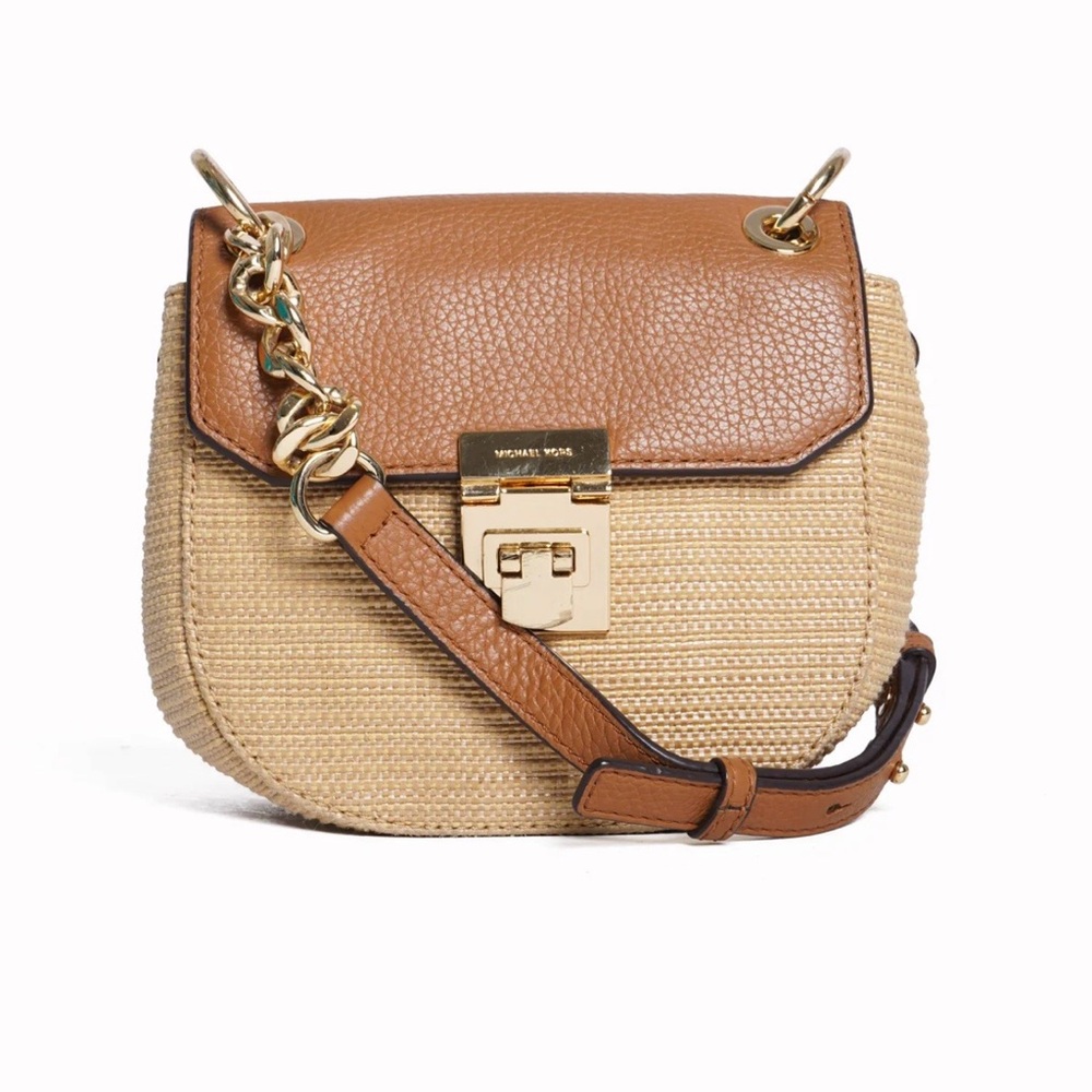 Michael Kors Tan and Brown Crossbody Bag